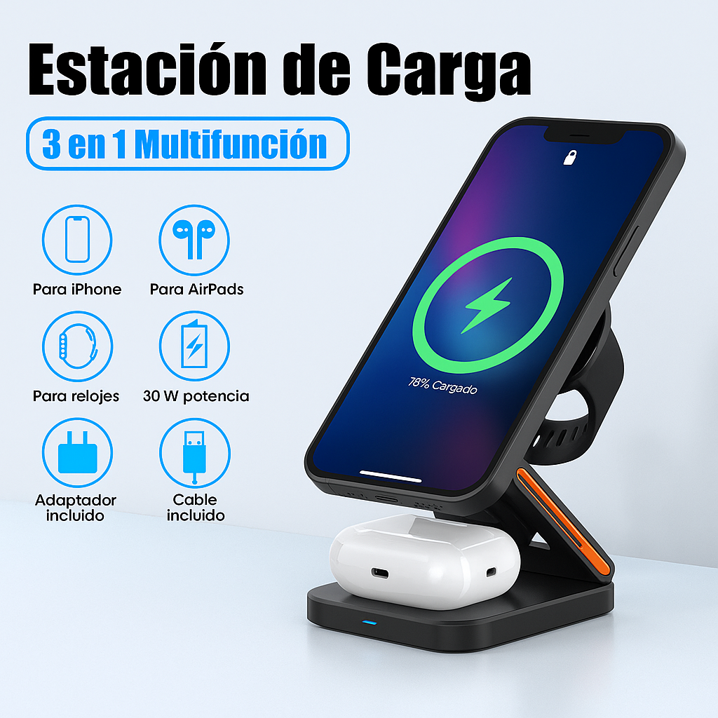 Estación MagSafe 3en1 - iPhone AirPods Watch